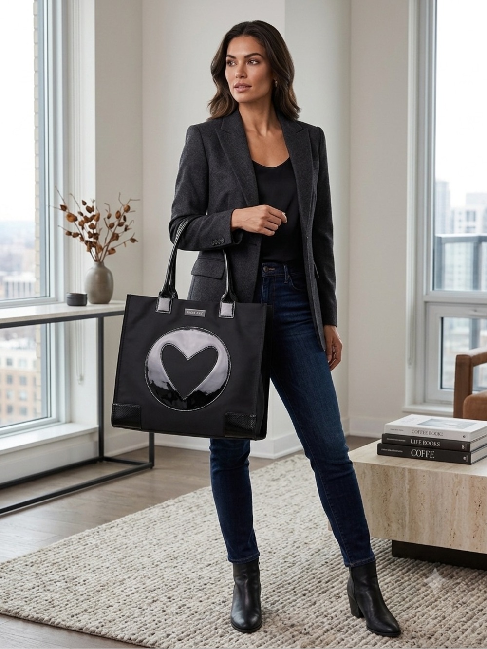 Black Heart Mary Kay Tote Bag with Make Up purchase